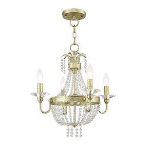 Valentina - 4 Light Convertible Mini Chandelier in French Country Style - 18 Inches wide by 19.5 Inches high - 476981