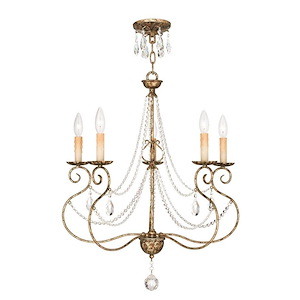 Isabella - 5 Light Chandelier in French Country Style - 24 Inches wide by 28.5 Inches high
