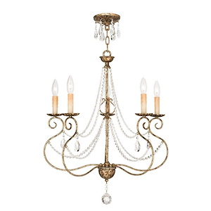 Isabella - 4 Light Mini Chandelier in French Country Style - 16 Inches wide by 22.75 Inches high
