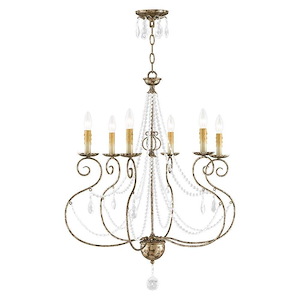Isabella - 6 Light Chandelier in French Country Style - 26.5 Inches wide by 32.75 Inches high