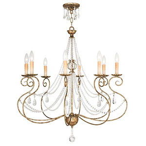 Isabella - 8 Light Chandelier in French Country Style - 31.5 Inches wide by 32.75 Inches high - 476962