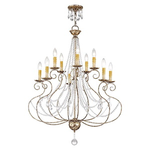Isabella - 10 Light Chandelier in French Country Style - 32 Inches wide by 38.25 Inches high