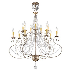 Isabella - 14 Light Foyer Chandelier in French Country Style - 36 Inches wide by 41.25 Inches high - 476960