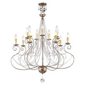 Isabella - 14 Light Foyer Chandelier in French Country Style - 36 Inches wide by 41.25 Inches high