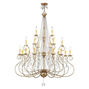 Isabella - 21 Light Foyer Chandelier in French Country Style - 42.5 Inches wide by 54.25 Inches high