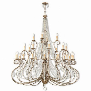 Isabella - 28 Light Grand Foyer Chandelier in French Country Style - 58.5 Inches wide by 67 Inches high