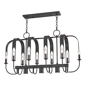 Addison - 13 Light Linear Chandelier in Contemporary Style - 16 Inches wide by 23 Inches high