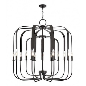 Addison - 15 Light Foyer Chandelier in Contemporary Style - 42 Inches wide by 41.5 Inches high