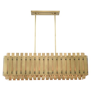 Greenwich - 5 Light Linear Chandelier in Mid Century Modern Style - 12 Inches wide by 19 Inches high