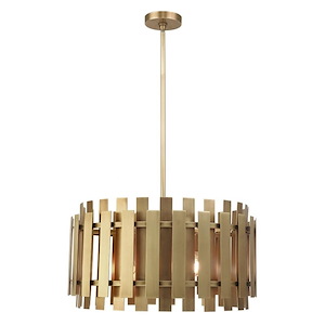 Greenwich - 6 Light Pendant in Mid Century Modern Style - 24 Inches wide by 20 Inches high