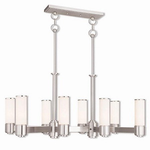 Weston - 8 Light Linear Chandelier in Contemporary Style - 17.5 Inches wide by 19.75 Inches high