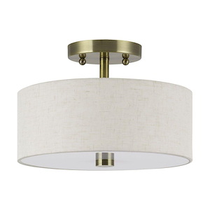 Monroe - 2 Light Medium Semi-Flush Mount-7.75 Inch Tall and 11 Inch Wide - 1391709