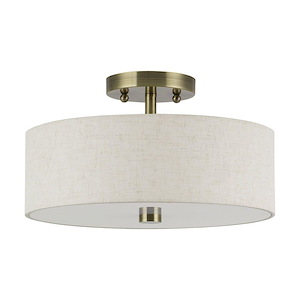Monroe - 2 Light Medium Semi-Flush Mount-7.75 Inch Tall and 13 Inch Wide - 1391710