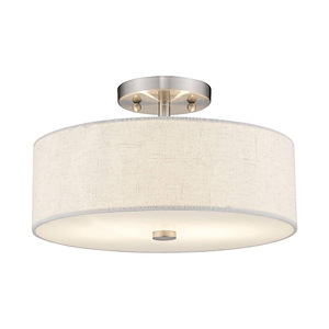 Meridian - 2 Light Semi-Flush Mount in Modern Style - 13 Inches wide by 7.5 Inches high
