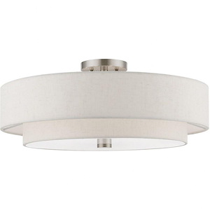 Meridian - 5 Light Semi-Flush Mount In Transitional Style-9.5 Inches Tall and 22 Inches Wide