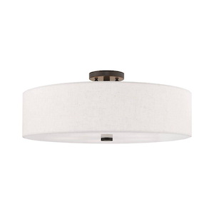 Meridian - 5 Light Semi-Flush Mount in Modern Style - 22 Inches wide by 9 Inches high