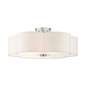 Chelsea - 5 Light Semi-Flush Mount in French Country Style - 22 Inches wide by 9 Inches high