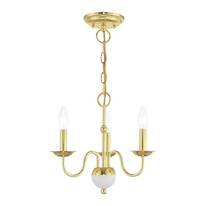 Windsor - 3 Light Mini Chandelier in Traditional Style - 14 Inches wide by 13 Inches high
