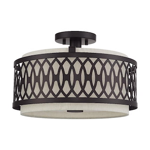 Vistaview - 3 Light Semi-Flush Mount-10 Inches Tall and 15 Inches Wide
