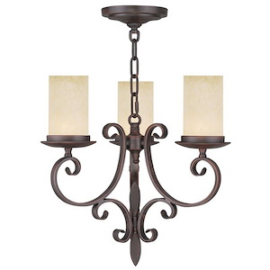 Millburn Manor - 3 Light Mini Chandelier in French Country Style - 16.75 Inches wide by 15.75 Inches high - 397084