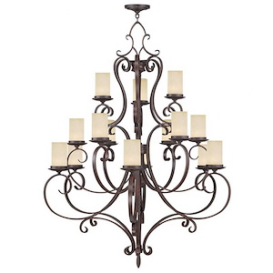 Millburn Manor - 15 Light Chandelier in French Country Style - 42 Inches wide by 52.5 Inches high