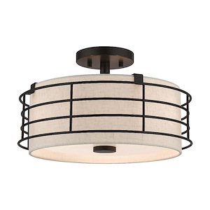 Blanchard - 3 Light Large Semi-Flush Mount In Industrial Style-8.75 Inches Tall and 15 Inches Wide
