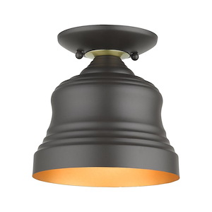 Endicott - 1 Light Petite Bell Semi-Flush Mount In Industrial Style-7 Inches Tall and 7 Inches Wide - 1296972
