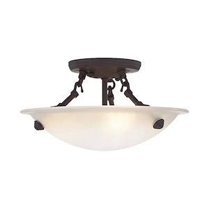 Oasis - 3 Light Semi-Flush Mount in Contemporary Style - 12 Inches wide by 7 Inches high
