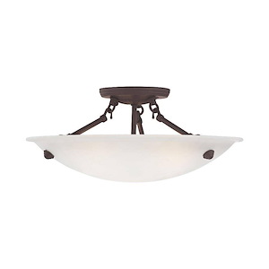 Oasis - 3 Light Semi-Flush Mount in Contemporary Style - 16 Inches wide by 7 Inches high