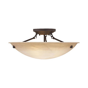 Oasis - 3 Light Semi-Flush Mount in Contemporary Style - 20 Inches wide by 8 Inches high - 190033