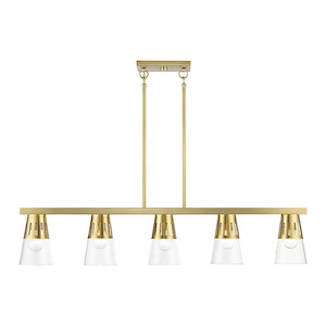 Bennington - 5 Light Large Linear Chandelier In Modern Style-17.75 Inches Tall and 4.75 Inches Wide - 1305733