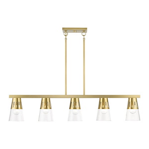 Bennington - 5 Light Large Linear Chandelier In Modern Style-17.75 Inches Tall and 4.75 Inches Wide