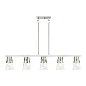 Bennington - 5 Light Large Linear Chandelier In Modern Style-17.75 Inches Tall and 4.75 Inches Wide - 1305733