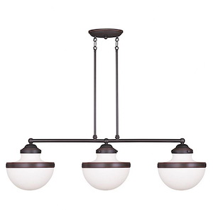 Oldwick - 3 Light Linear Chandelier in New Traditional Style - 10.25 Inches wide by 25 Inches high - 397040