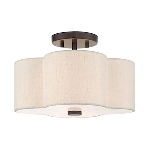 Solstice - 2 Light Semi-Flush Mount in French Country Style - 13 Inches wide by 8.5 Inches high