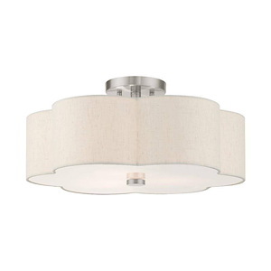 Solstice - 3 Light Semi-Flush Mount in French Country Style - 18 Inches wide by 8.5 Inches high