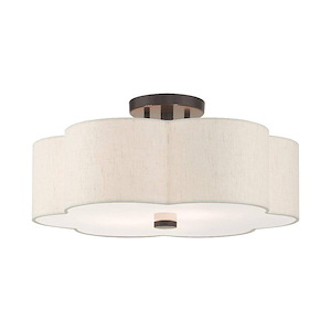 Solstice - 3 Light Semi-Flush Mount in French Country Style - 18 Inches wide by 8.5 Inches high - 1012248