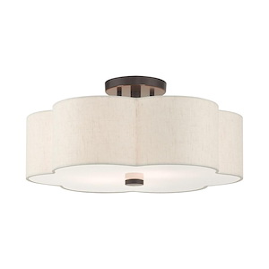 Solstice - 3 Light Semi-Flush Mount in French Country Style - 18 Inches wide by 8.5 Inches high - 1012248