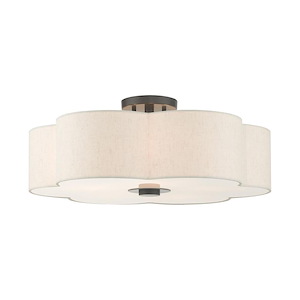 Solstice - 5 Light Semi-Flush Mount in French Country Style - 22 Inches wide by 9 Inches high - 1012250