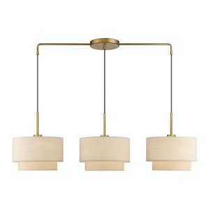 Bellingham - 3 Light Large Linear Chandelier In Mid-Century Modern Style-22.25 Inches Tall and 13 Inches Wide