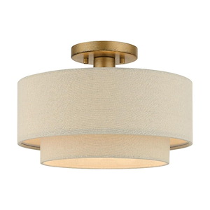 Bellingham - 1 Light Medium Semi-Flush Mount In Mid-Century Modern Style-8.75 Inches Tall and 13 Inches Wide