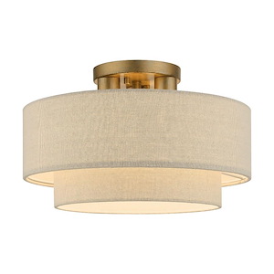Bellingham - 3 Light Large Semi-Flush Mount In Mid-Century Modern Style-8.75 Inches Tall and 15 Inches Wide - 1292138