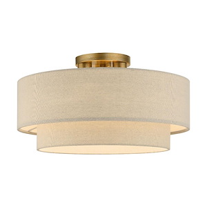 Bellingham - 3 Light Large Semi-Flush Mount In Mid-Century Modern Style-9.75 Inches Tall and 18 Inches Wide