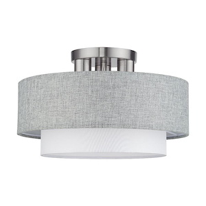 Brookmeade - 3 Light Semi-Flush Mount-8.75 Inches Tall and 15 Inches Wide
