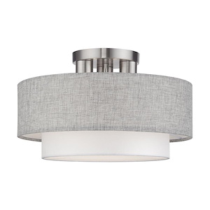 Brookmeade - 3 Light Semi-Flush Mount-8.75 Inches Tall and 15 Inches Wide - 1337580