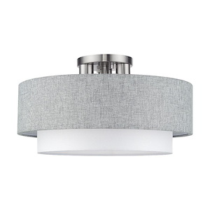 Brookmeade - 3 Light Semi-Flush Mount-9.75 Inches Tall and 18 Inches Wide