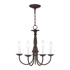 Home Basics - 5 Light Chandelier in Farmhouse Style - 17.5 Inches wide by 15 Inches high