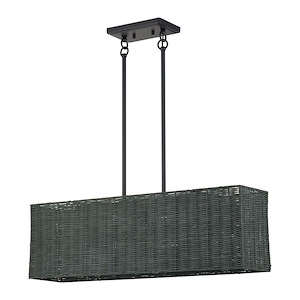 Weavington - 3 Light Medium Linear Chandelier-19 Inch Tall and 7 Inch Wide - 1391835