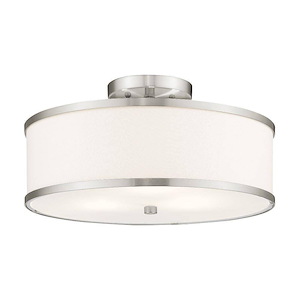 Park Ridge - 3 Light Semi-Flush Mount in New Traditional Style - 15 Inches wide by 8 Inches high