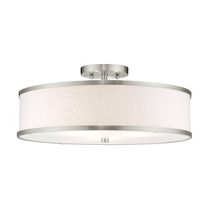 Park Ridge - 3 Light Semi-Flush Mount in New Traditional Style - 18 Inches wide by 8 Inches high